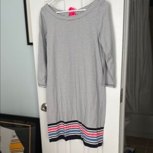 Lilly Pulitzer Striped Dress with Multicolor Accents; size medium